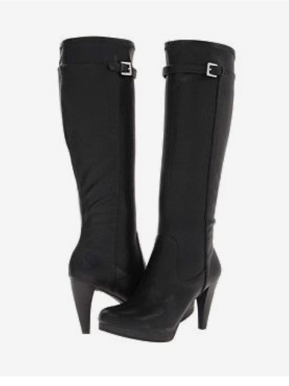 NINE WEST Noureen Knee High Boots Black Vegan Platform 6.5 EUC $280